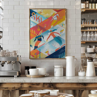 Ski the Lines - Stretched Canvas, Poster or Fine Art Print