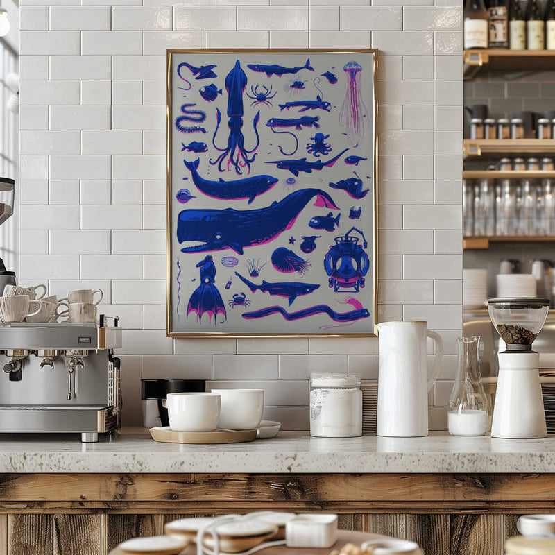 Creatures of the Deep - Stretched Canvas, Poster or Fine Art Print