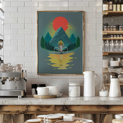 Mountain Range Riding - Stretched Canvas, Poster or Fine Art Print