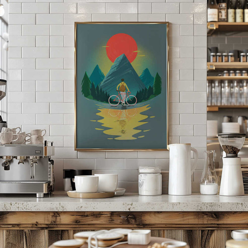 Mountain Range Riding - Stretched Canvas, Poster or Fine Art Print