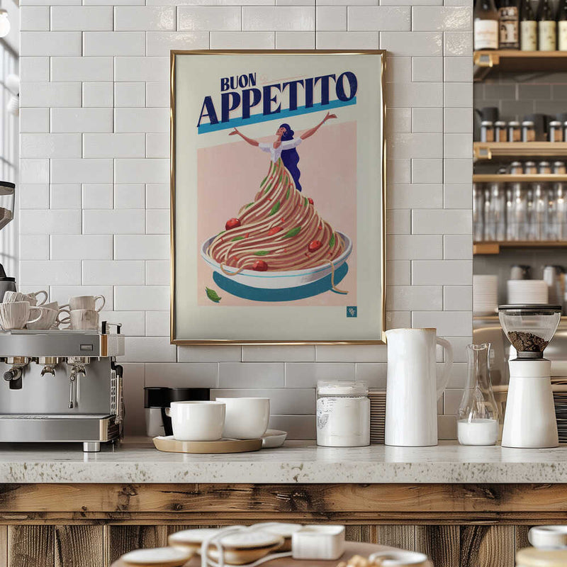 Buon Appettito - Stretched Canvas, Poster or Fine Art Print