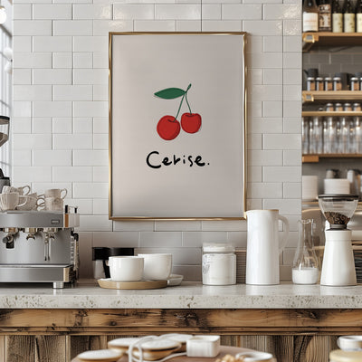 Modern French Fruits Collection &quot;Cherry / Cerise&quot; - Stretched Canvas, Poster or Fine Art Print I Heart Wall Art