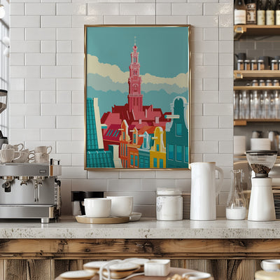 Amsterdam Westerkerk Jordaan - Stretched Canvas, Poster or Fine Art Print I Heart Wall Art