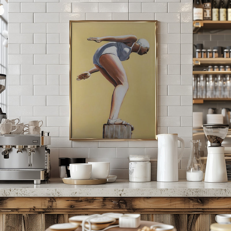 Diver On Post - Stretched Canvas, Poster or Fine Art Print I Heart Wall Art