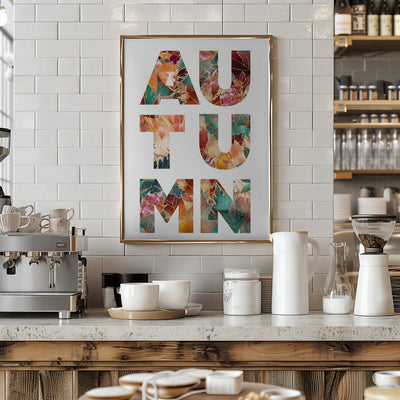 Autumn Leaves typography - Stretched Canvas, Poster or Fine Art Print I Heart Wall Art