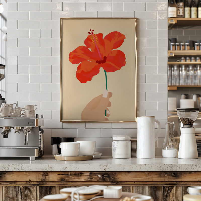 Hibiscus Affection - Stretched Canvas, Poster or Fine Art Print I Heart Wall Art