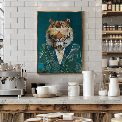 Tiger Jungle Jacket 2 - Stretched Canvas, Poster or Fine Art Print I Heart Wall Art