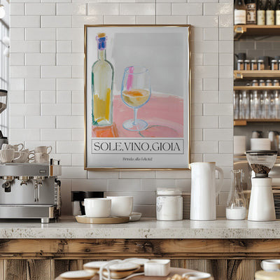 Sole, vino, gioia - Stretched Canvas, Poster or Fine Art Print I Heart Wall Art