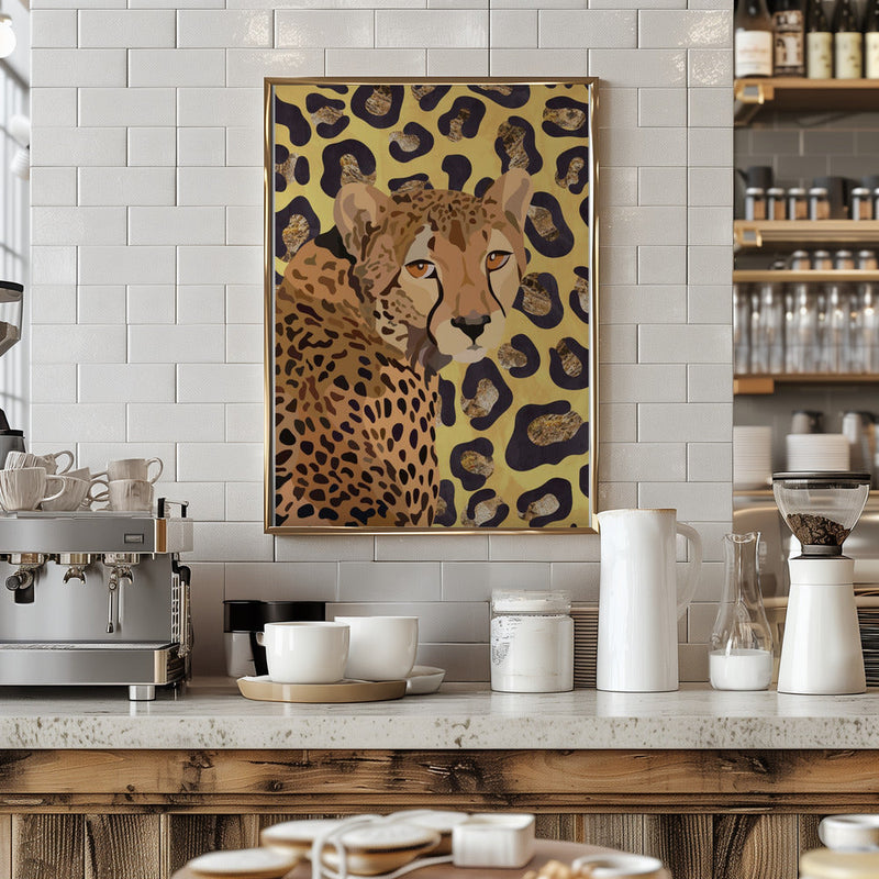 Leopard Print Cheetah Yellow - Stretched Canvas, Poster or Fine Art Print I Heart Wall Art