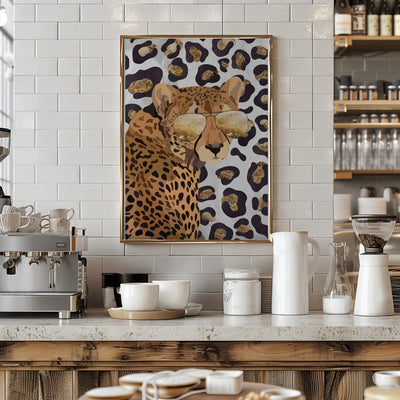 Leopard Print Cheetah Grey - Stretched Canvas, Poster or Fine Art Print I Heart Wall Art