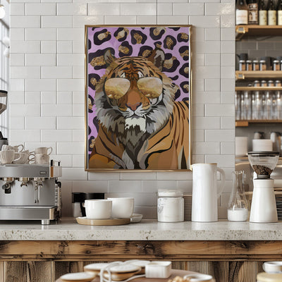 Leopard Print Tiger Pink - Stretched Canvas, Poster or Fine Art Print I Heart Wall Art