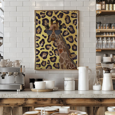 Leopard Print Giraffe Yellow - Stretched Canvas, Poster or Fine Art Print I Heart Wall Art