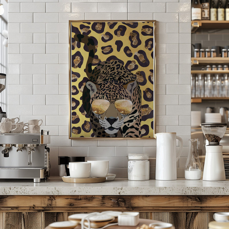 Leopard Print Jaguar Yellow - Stretched Canvas, Poster or Fine Art Print I Heart Wall Art