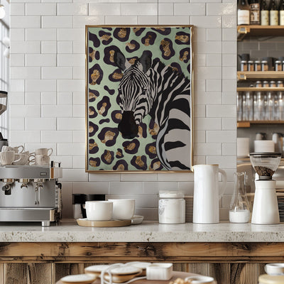Leopard Print Zebra Green - Stretched Canvas, Poster or Fine Art Print I Heart Wall Art