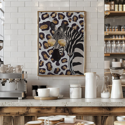 Leopard Print Zebra Grey - Stretched Canvas, Poster or Fine Art Print I Heart Wall Art