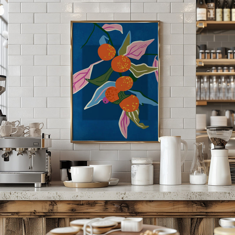 Lush Orange Botanicals - Stretched Canvas, Poster or Fine Art Print I Heart Wall Art