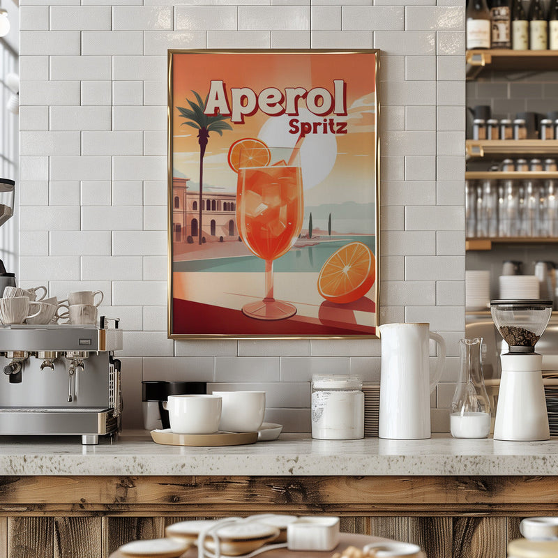 Aperol Spritz Tropical - Stretched Canvas, Poster or Fine Art Print I Heart Wall Art