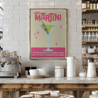 Dirty Martini Cocktail 01.png - Stretched Canvas, Poster or Fine Art Print I Heart Wall Art