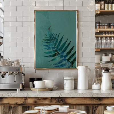 Teal Fern - Stretched Canvas, Poster or Fine Art Print I Heart Wall Art