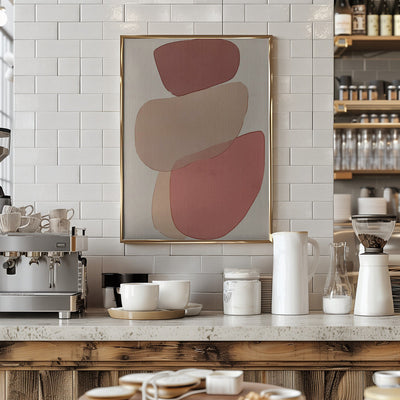 Translucent Shapes in Soft Pinks and Reds - Stretched Canvas, Poster or Fine Art Print I Heart Wall Art