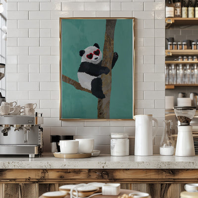 Cute panda - Stretched Canvas, Poster or Fine Art Print I Heart Wall Art