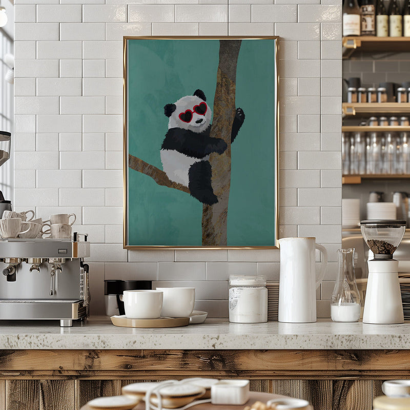 Cute panda - Stretched Canvas, Poster or Fine Art Print I Heart Wall Art