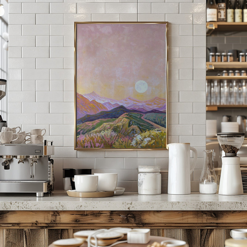 Moon Hills - Stretched Canvas, Poster or Fine Art Print I Heart Wall Art