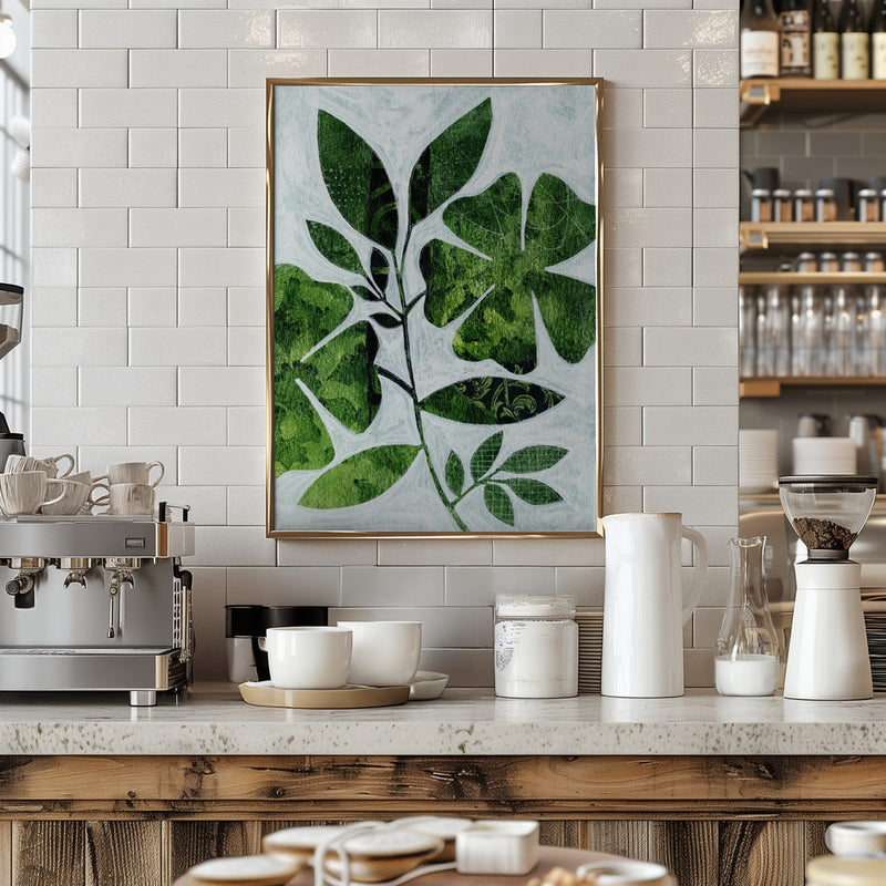 Abstract Green Floral - Stretched Canvas, Poster or Fine Art Print I Heart Wall Art