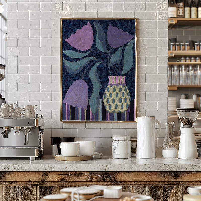 Lavender Tulip Still Life - Stretched Canvas, Poster or Fine Art Print I Heart Wall Art
