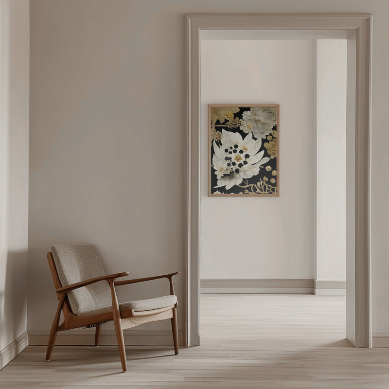 Beige Dry Flowers - Stretched Canvas, Poster or Fine Art Print I Heart Wall Art