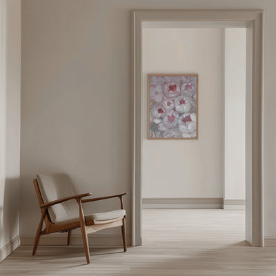 Nuria bouquet of peonies in pink - Stretched Canvas, Poster or Fine Art Print I Heart Wall Art