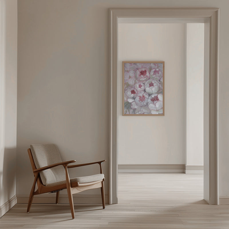 Nuria bouquet of peonies in pink - Stretched Canvas, Poster or Fine Art Print I Heart Wall Art