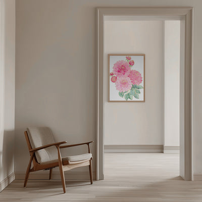 Pacey pink watercolor bouquet - Stretched Canvas, Poster or Fine Art Print I Heart Wall Art