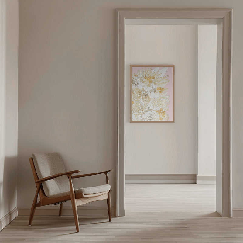 Rekha floral art pair (right) - Stretched Canvas, Poster or Fine Art Print I Heart Wall Art