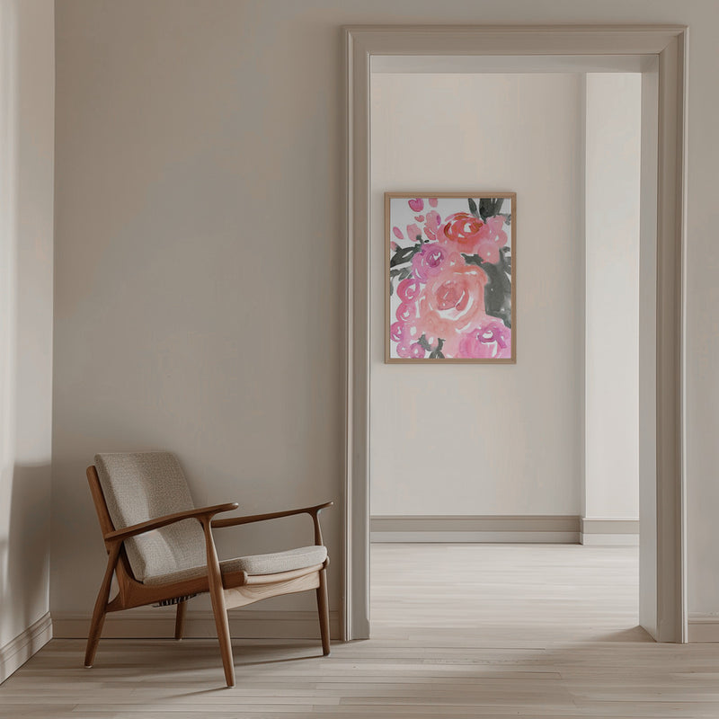 Maeko loose watercolor florals II - Stretched Canvas, Poster or Fine Art Print I Heart Wall Art