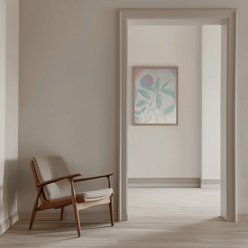 Pastel Leaves - Stretched Canvas, Poster or Fine Art Print I Heart Wall Art