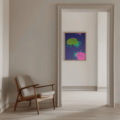 Midnight Ladybugs - Stretched Canvas, Poster or Fine Art Print I Heart Wall Art