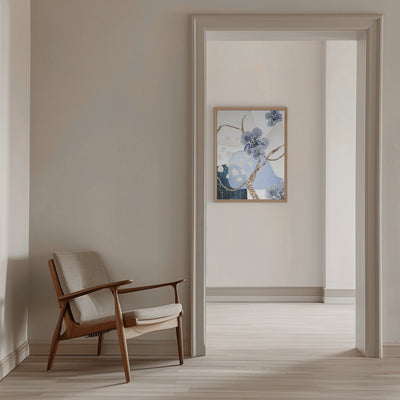 Floral Blue-3 - Stretched Canvas, Poster or Fine Art Print I Heart Wall Art