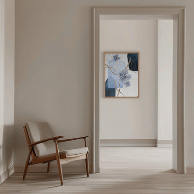 Floral Blue-1 - Stretched Canvas, Poster or Fine Art Print I Heart Wall Art