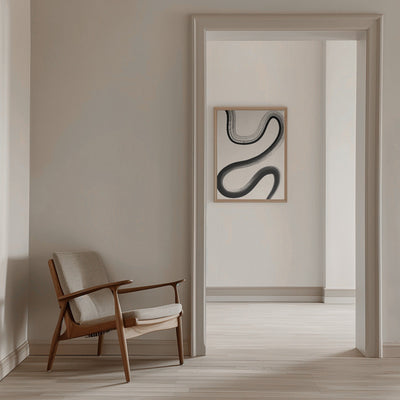 Black Brush Stroke Art - Stretched Canvas, Poster or Fine Art Print I Heart Wall Art