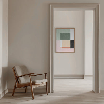 Abstract Composition With Geometric Shapes - Stretched Canvas, Poster or Fine Art Print I Heart Wall Art