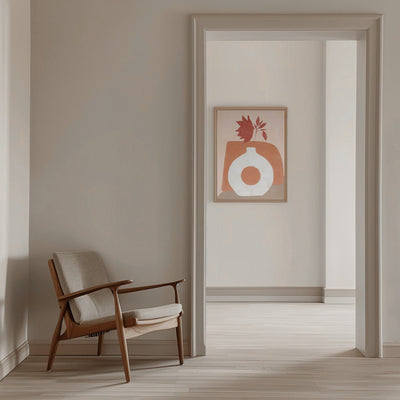 Vase and Leaves - Stretched Canvas, Poster or Fine Art Print I Heart Wall Art