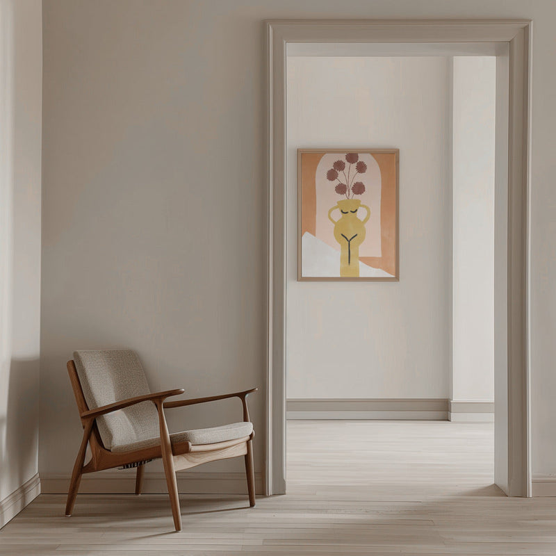 Stylized Vase Resembling A Female Form - Stretched Canvas, Poster or Fine Art Print I Heart Wall Art