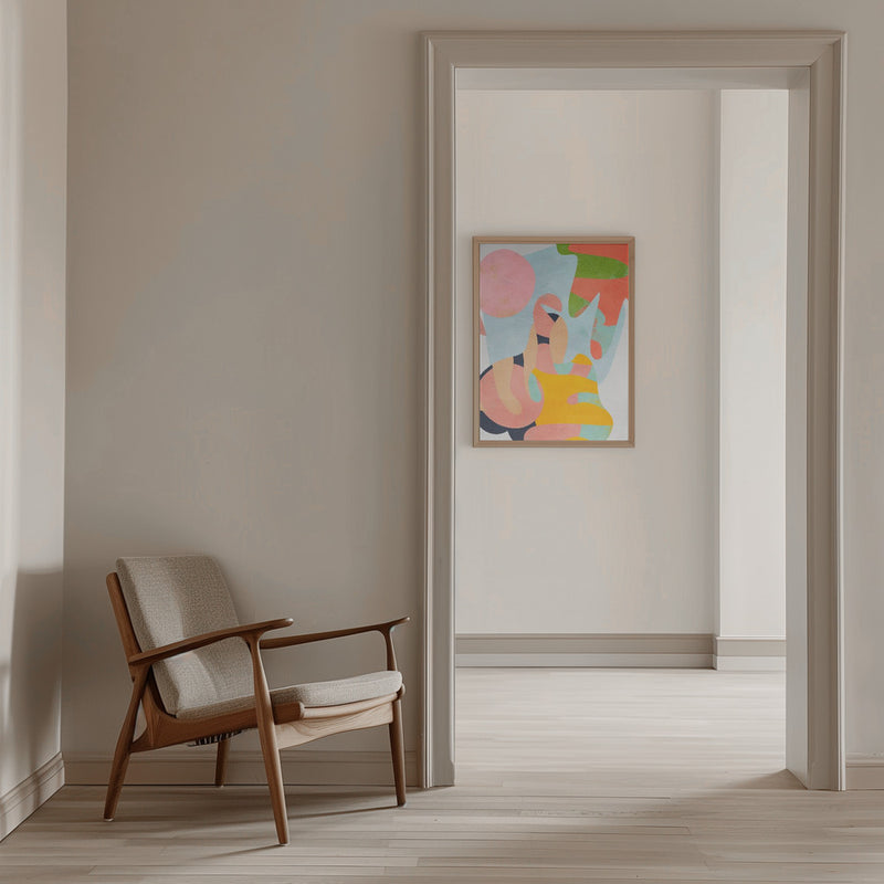 Pastel cut out - Stretched Canvas, Poster or Fine Art Print I Heart Wall Art