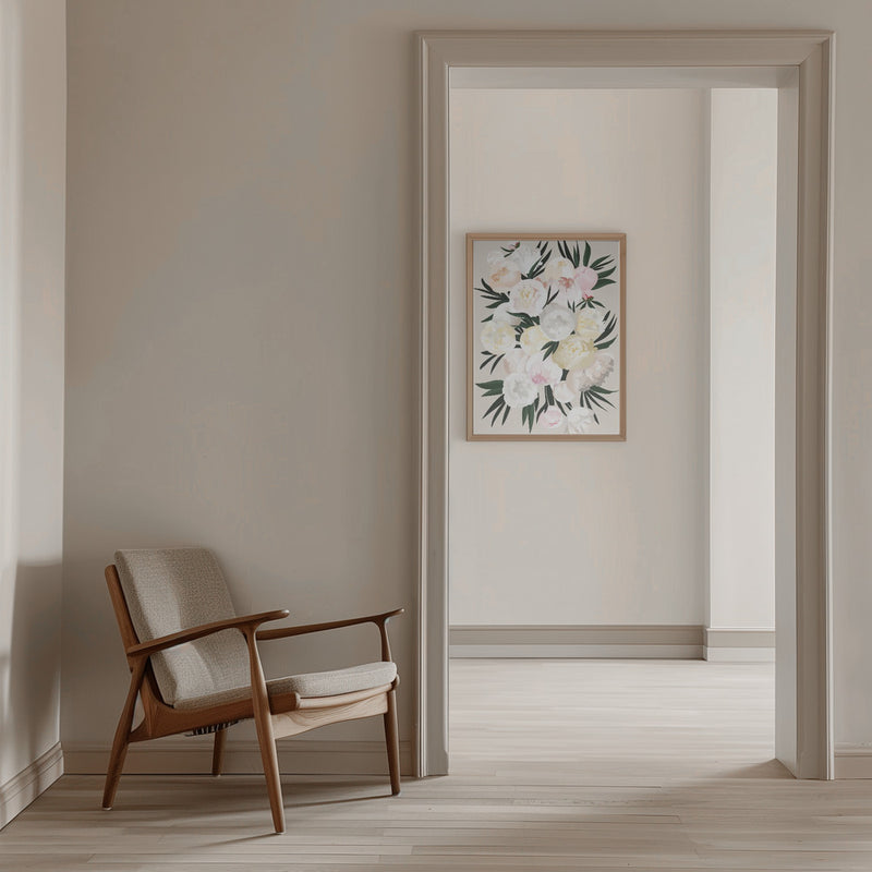 Dara bouquet in beige - Stretched Canvas, Poster or Fine Art Print I Heart Wall Art