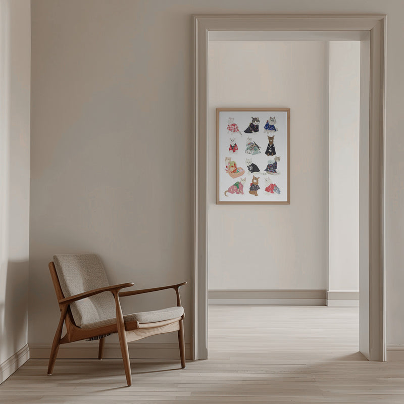 Cat In Kimono - Stretched Canvas, Poster or Fine Art Print I Heart Wall Art