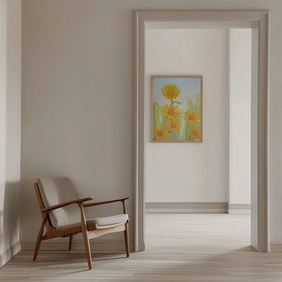 Field of Yellow Daisies - Stretched Canvas, Poster or Fine Art Print I Heart Wall Art