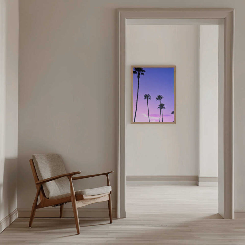 Palm Tree Sunset - Stretched Canvas, Poster or Fine Art Print I Heart Wall Art