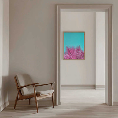 Electric Pink Palm Fronds - Stretched Canvas, Poster or Fine Art Print I Heart Wall Art