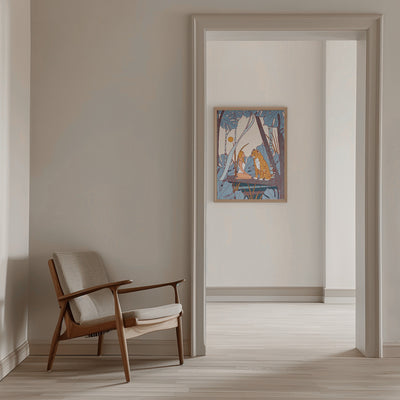 The Girl and the Leopard - Stretched Canvas, Poster or Fine Art Print I Heart Wall Art